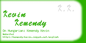 kevin kemendy business card